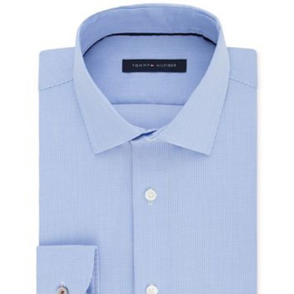 tommy hilfiger men's dress shirt regular fit non iron solid Tommy Hilfiger Men's Non Iron Slim Fit Dress Shirt